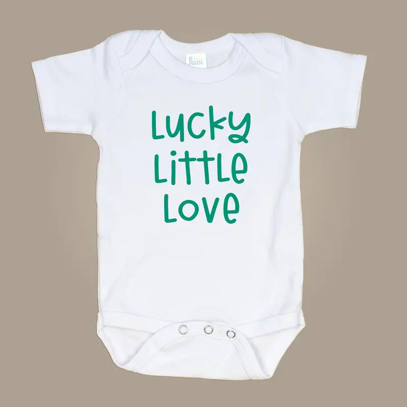 ‘Lucky Little Love’ Infant Bodysuit with Embellished Bowtie