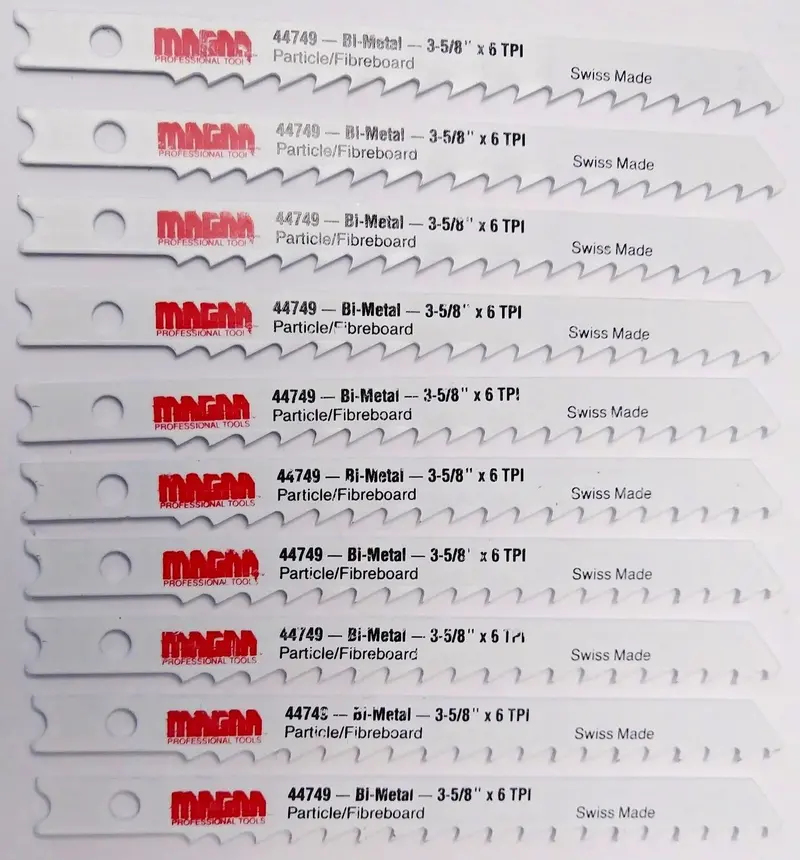 Magna 3-5/8″ Jig Saw Blades – 6 TPI for Particleboard and Fiberboard (10-Pack)