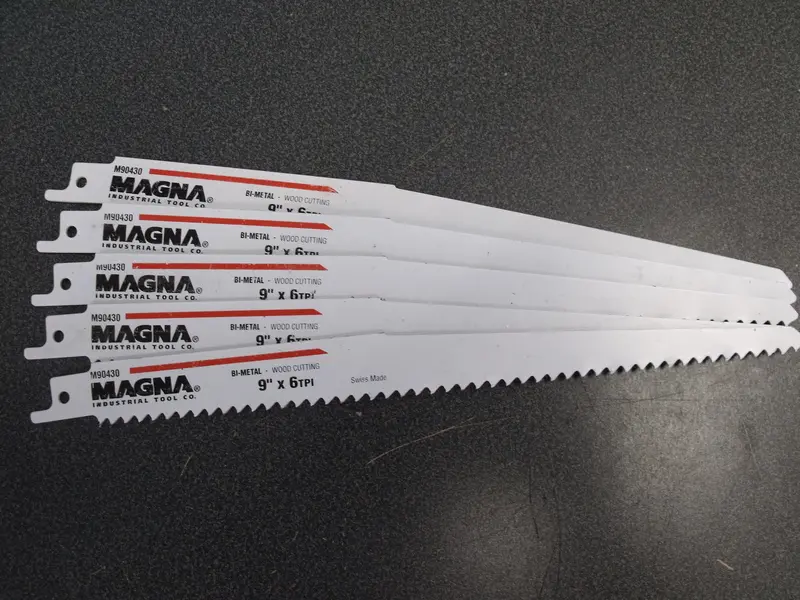 Magna M90430 Bi-Metal Reciprocating Saw Blades – 9-Inch, 6TPI, 5-Pack, Swiss-Made