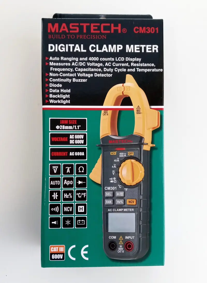 Mastech CM301 Digital Clamp Meter – 600V, Compact Handheld Design