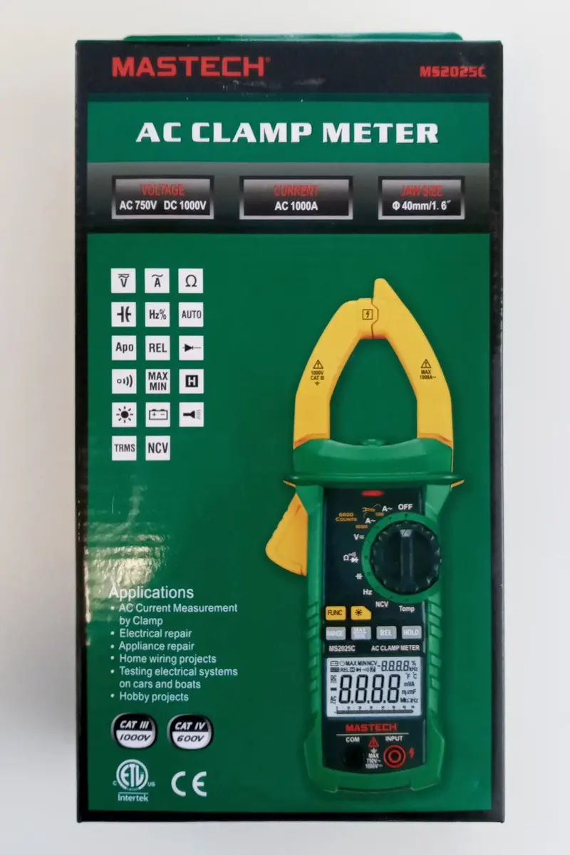 Mastech MS2025C True RMS AC/DC Clamp Meter with Data Hold
