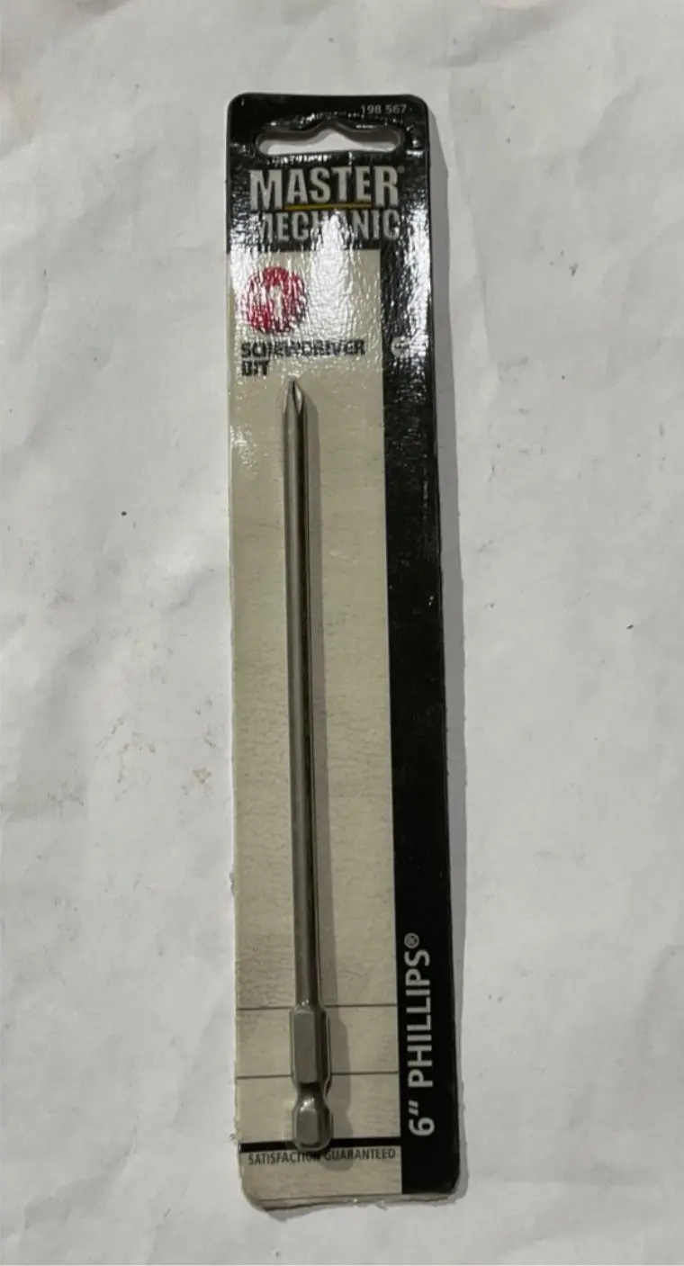 Master Mechanic #1 Phillips Screwdriver Bit – 6-Inch Length, Ergonomic Grip Ready