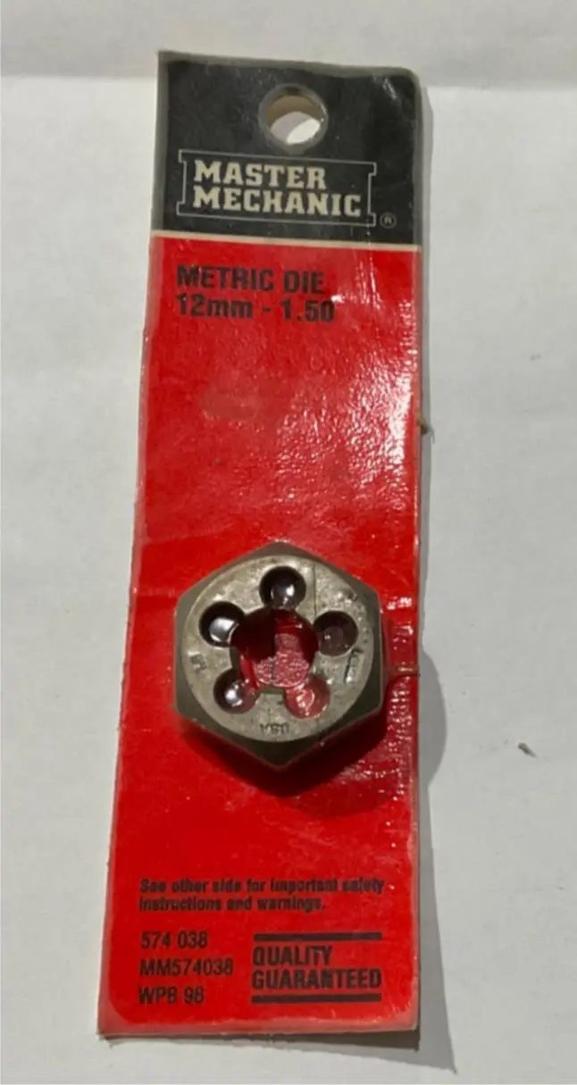 Master Mechanic 12mm x 1.5 Metric Thread Die – Industrial-Grade Die for Metalworking