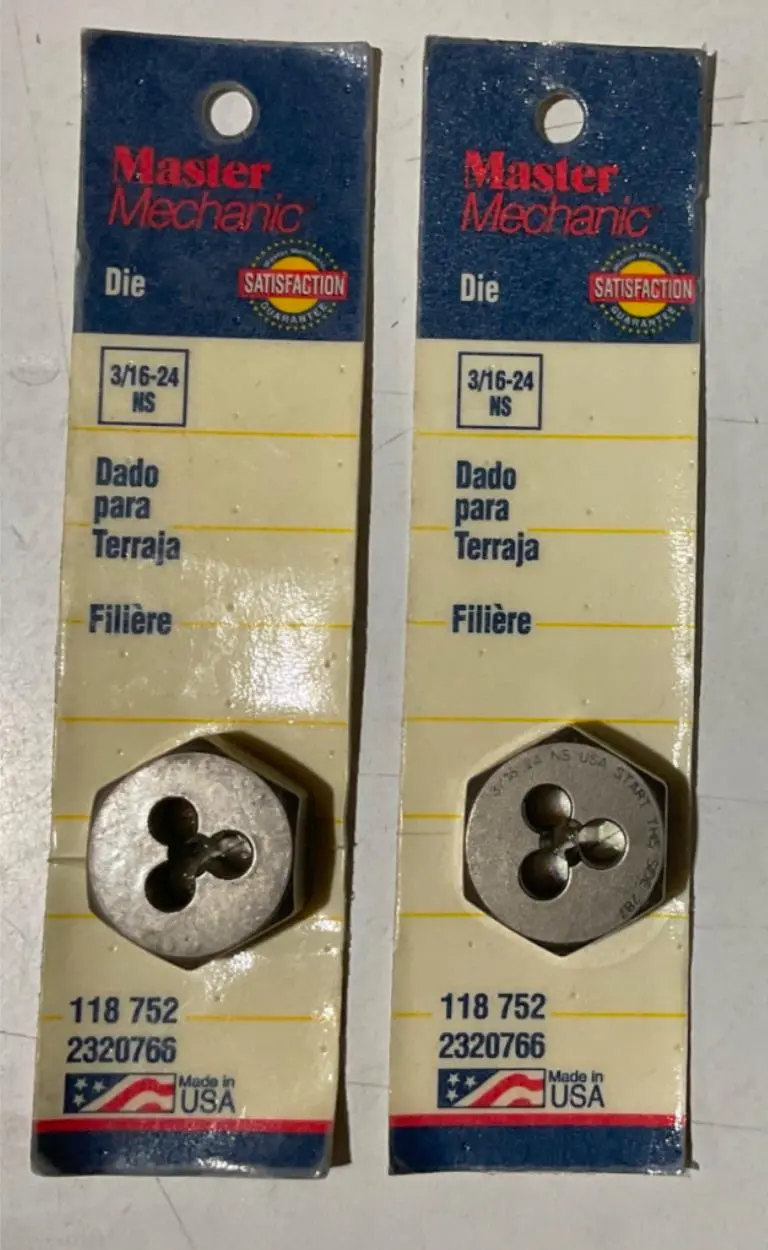 Master Mechanic 3/16″-24 NS Thread Die – Pack of 2, Made in USA