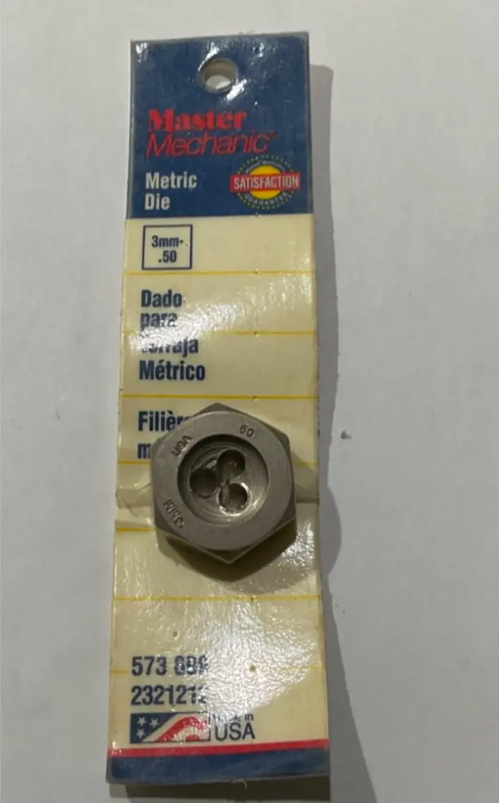 Master Mechanic 3mm x 0.5 Metric Thread Die – High-Strength Steel Threading Tool