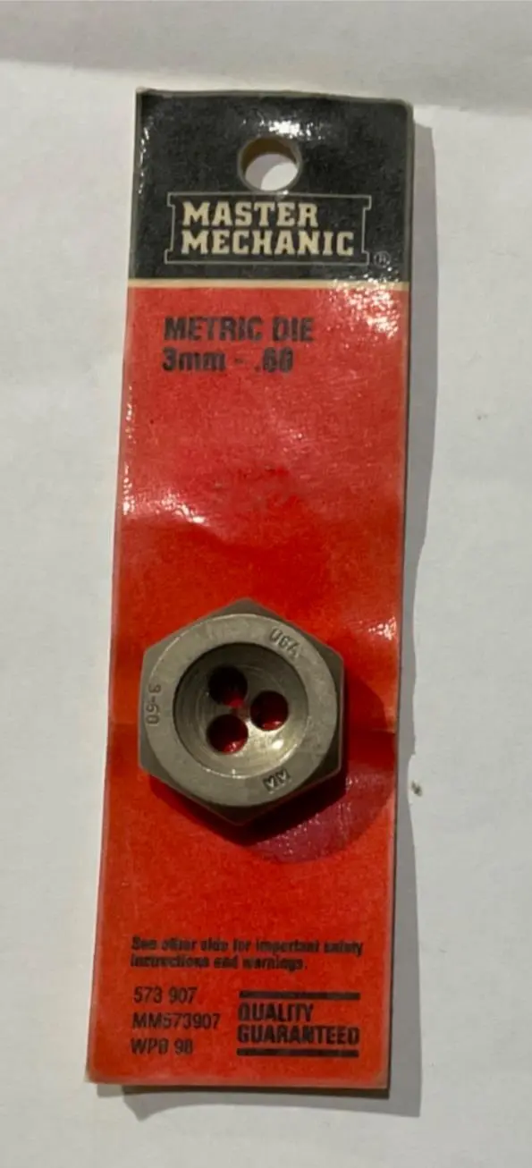 Master Mechanic 3mm x 0.6 Metric Thread Die – Accurate Threading for Fine Applications