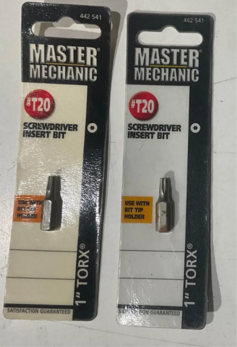 Master Mechanic 442541 T20 Torx Insert Bit – 1-inch Length, 2-Pack