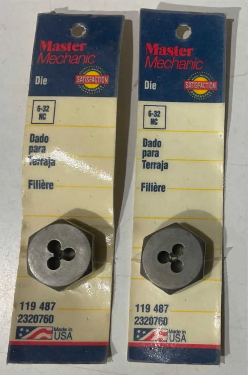 Master Mechanic 6-32 NC Thread Die – Pack of 2, USA-Made