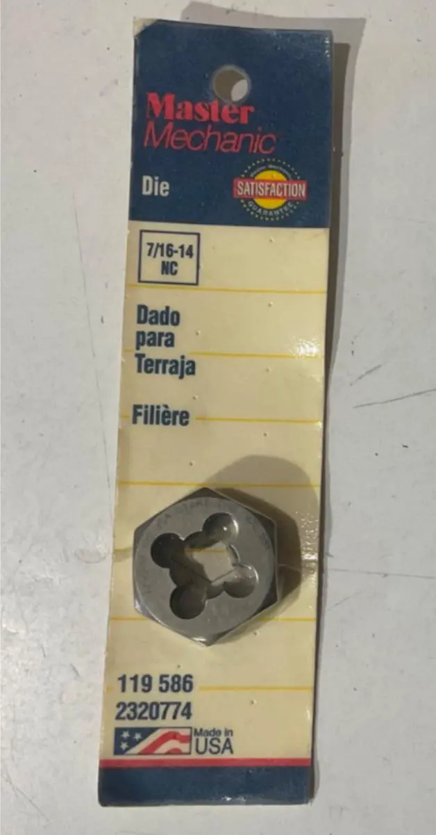 Master Mechanic 7/16″-14 NC Thread Die – Industrial-Grade Threading Tool