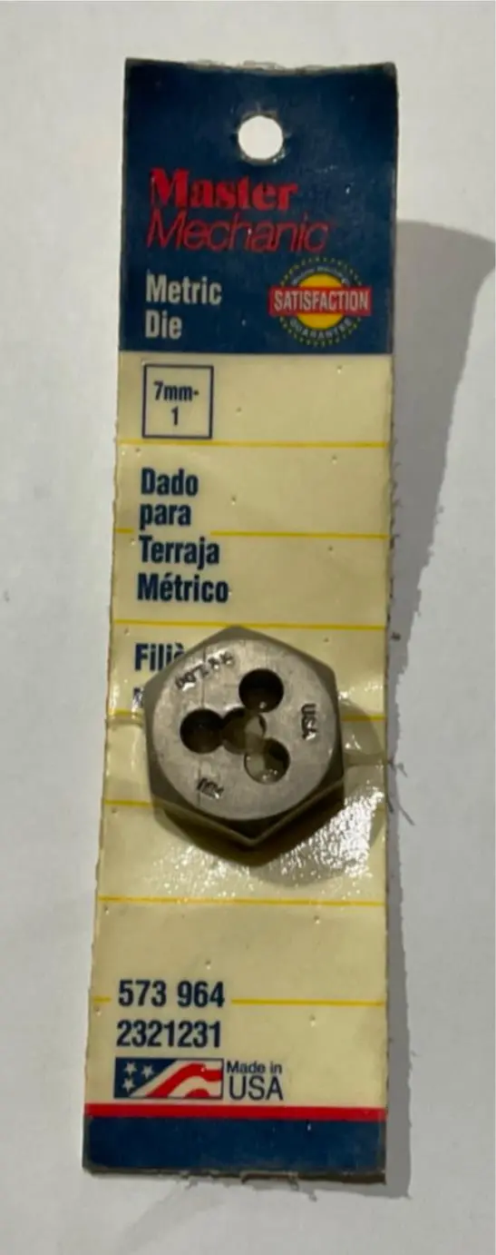 Master Mechanic 7mm x 1.0 Metric Thread Die – Precision Cutting Tool for Machinists