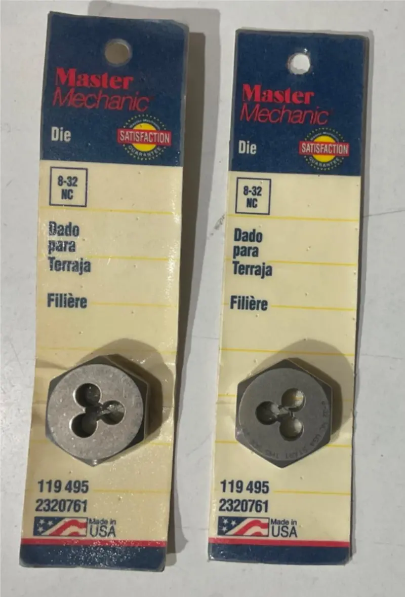 Master Mechanic 8-32 NC Thread Die – Pack of 2, USA-Made