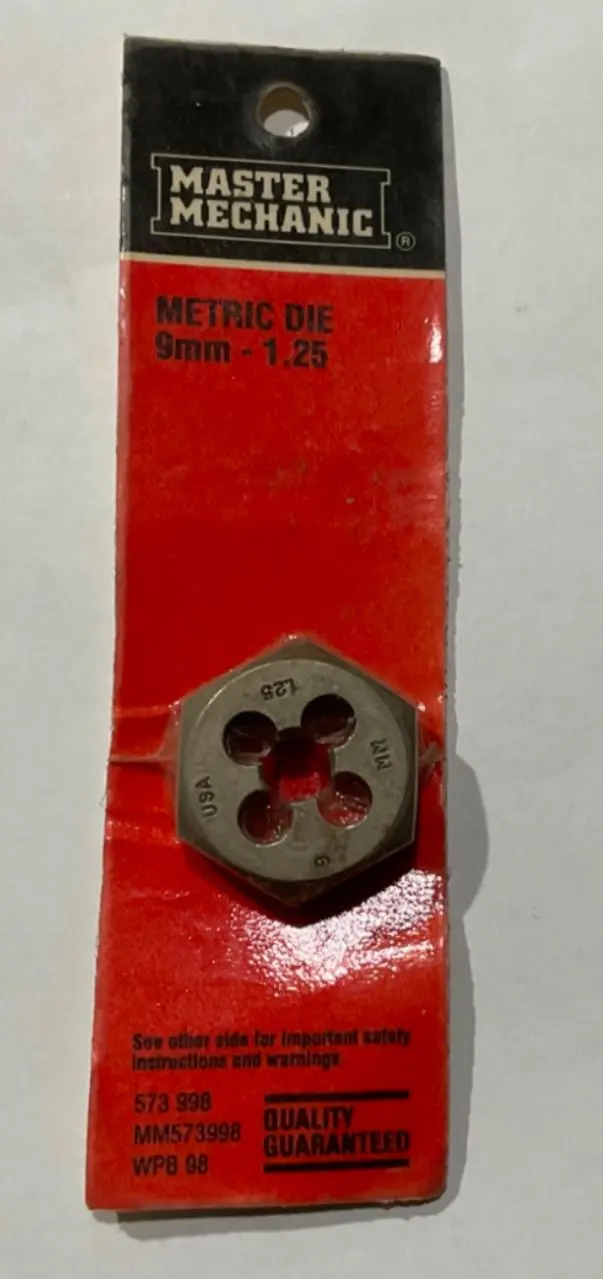 Master Mechanic 9mm x 1.25 Metric Thread Die – Heavy-Duty Threading Solution