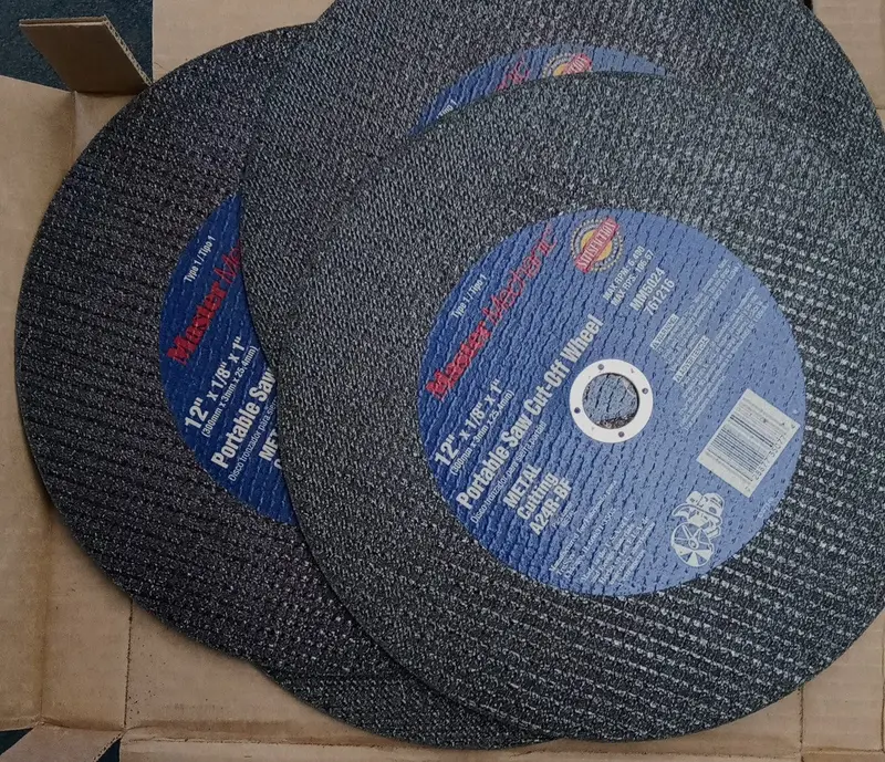 Master Mechanic Portable Cut-Off Wheel – 12″ x 1/8″ x 1″, 5-Pack for Metalworking