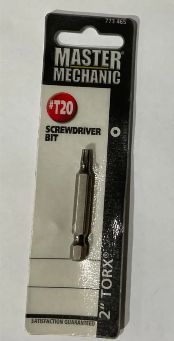 Master Mechanic T20 Torx Screwdriver Bit — 2″ Length, Durable Hex Shank