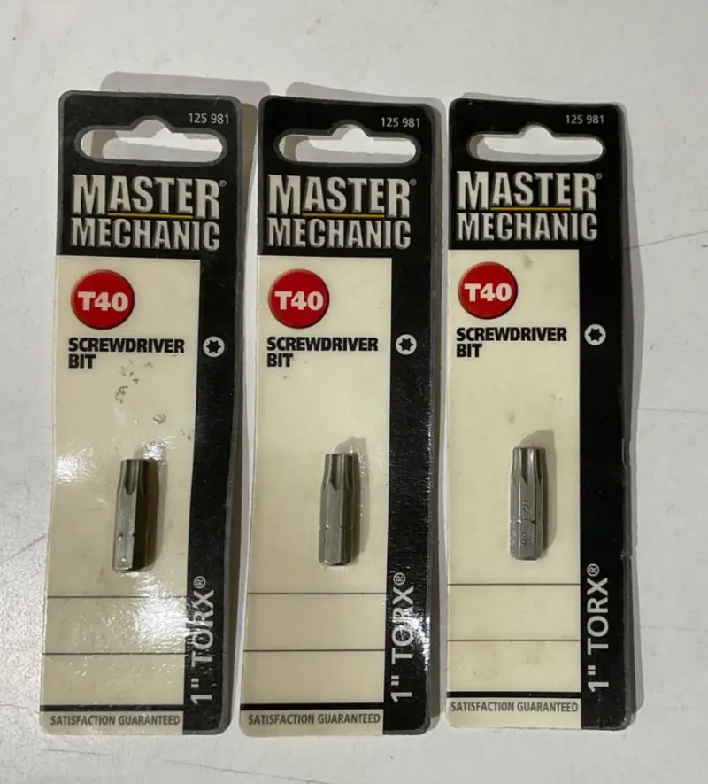 Master Mechanic T40 Torx Bit – 1-Inch Shank, Heavy-Duty 3-Pack