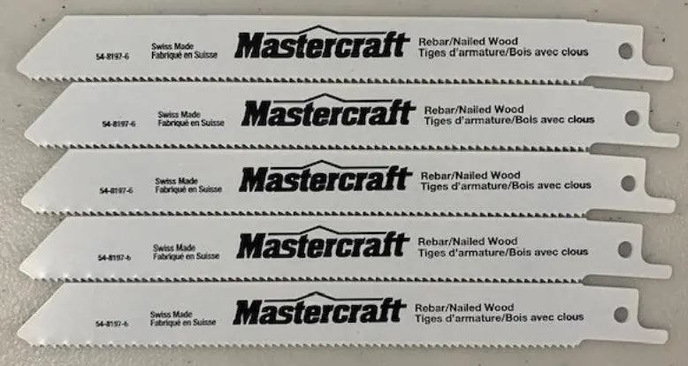 Mastercraft by Bosch 16-30209 Bi-Metal Reciprocating Saw Blades: 6″ x 18 TPI, 5-Pack