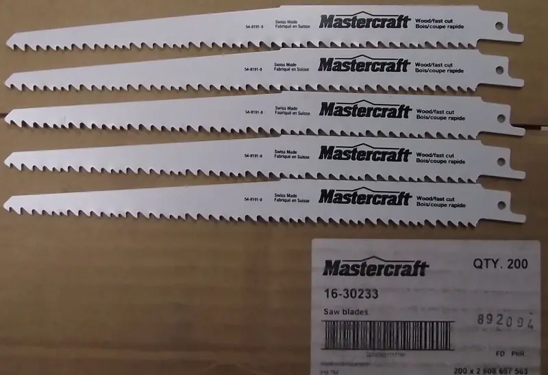 Mastercraft by Bosch 16-30233 9″ Bi-Metal Reciprocating Saw Blades – 6 TPI, 5-Pack