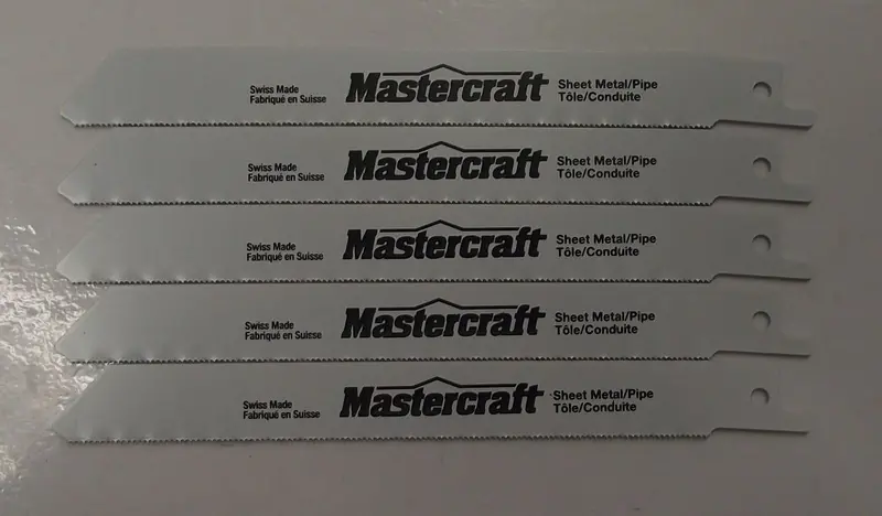 Mastercraft by Bosch Bi-Metal Reciprocating Saw Blades – 6″ x 24 TPI, 5-Piece Set (Swiss-Made)