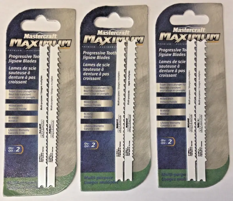 Mastercraft Progressive-Tooth Jigsaw Blades – 3 Packs × 2 Blades