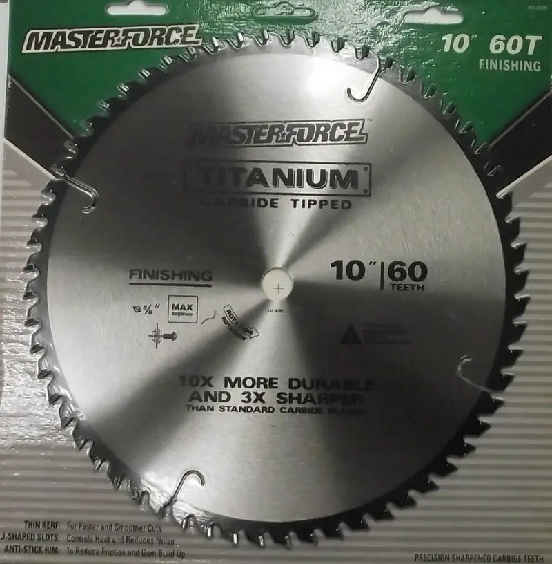 Masterforce Titanium Carbide Saw Blade – 10″ x 60 Tooth, Ultra-Durable Cut