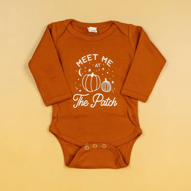‘Meet Me at the Patch’ Fall-Themed Orange Bodysuit