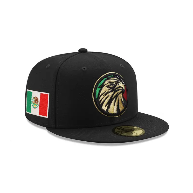 Mexico Gold Eagle Flag Black 59Fifty Fitted Cap