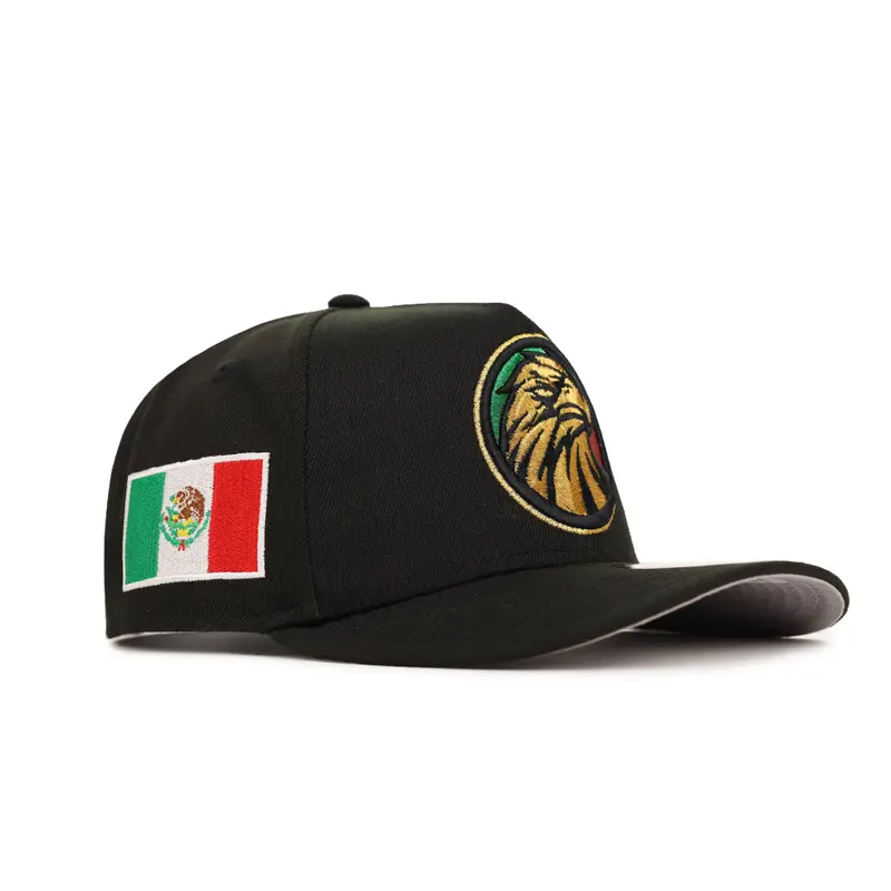 Mexico Gold Eagle Flag Black 9Fifty A-Frame Snapback