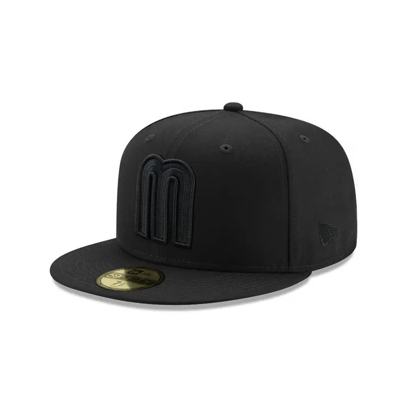 Mexico WBC All-Black Fitted Baseball Cap