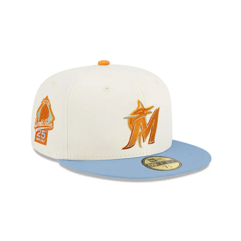Miami Marlins 1997 World Series Chrome-Blue Two-Tone 59Fifty Fitted Cap