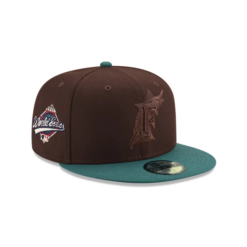 Miami Marlins 1997 World Series SP 59Fifty Fitted – Brown & Pine Green Two-Tone