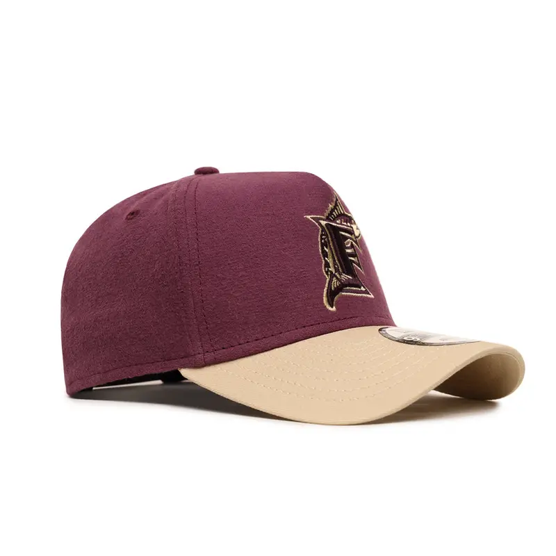 Miami Marlins Maroon & Tan Moleskin 9Forty A-Frame Snapback