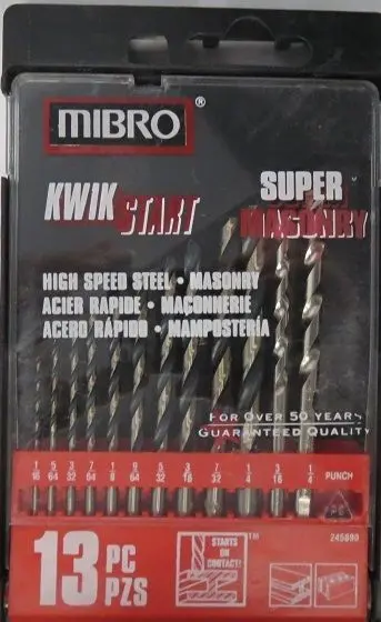 Mibro HSS Masonry & Metal Drill Bit Set – 13-Piece Heavy-Duty Collection
