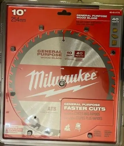 Milwaukee 10-Inch 40-Tooth General-Purpose Wood-Cutting Saw Blade