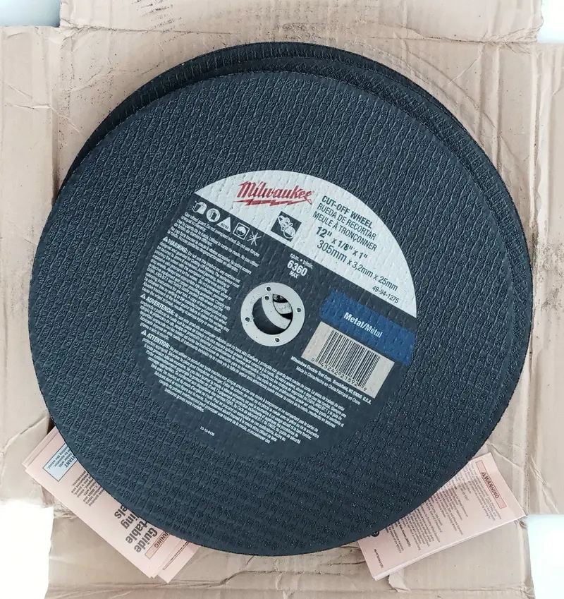 Milwaukee 12-Inch Cut-Off Wheel – 1/8-Inch Thickness, 5/8-11 Arbor, 10-Pack