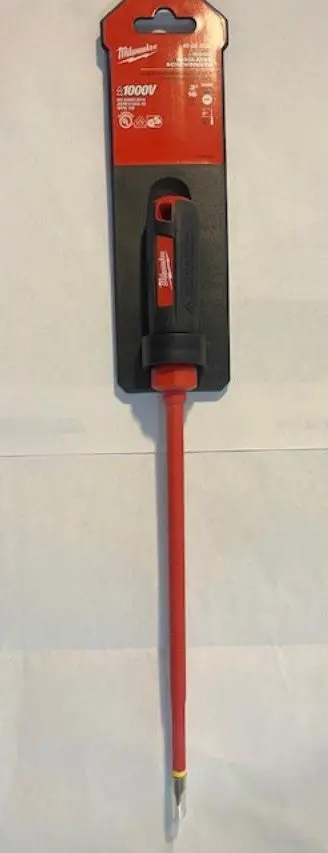Milwaukee 48-22-2233 Cabinet Screwdriver – 3/16″ x 8″, 1000V Insulated, Precision Tip