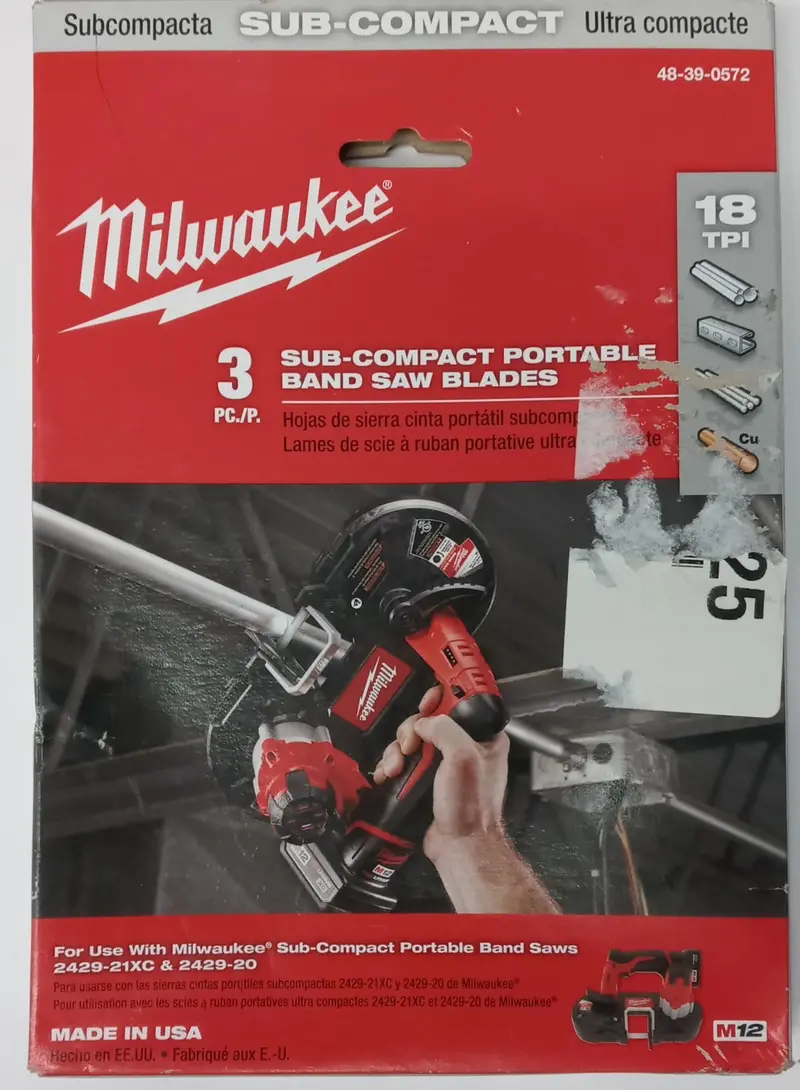 Milwaukee 48-39-0572 Sub-Compact Portable Band Saw Blades – 3-Pack, 18 TPI, Made in USA