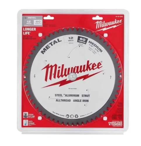 Milwaukee 48-40-4265 Metal-Cutting Circular Saw Blade — 12″, 60-Tooth, 1″ Arbor