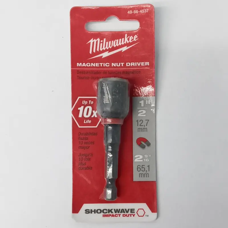 Milwaukee 49-66-4537 Magnetic Nut Driver – 1/2-Inch Hex, 2-9/16-Inch Length