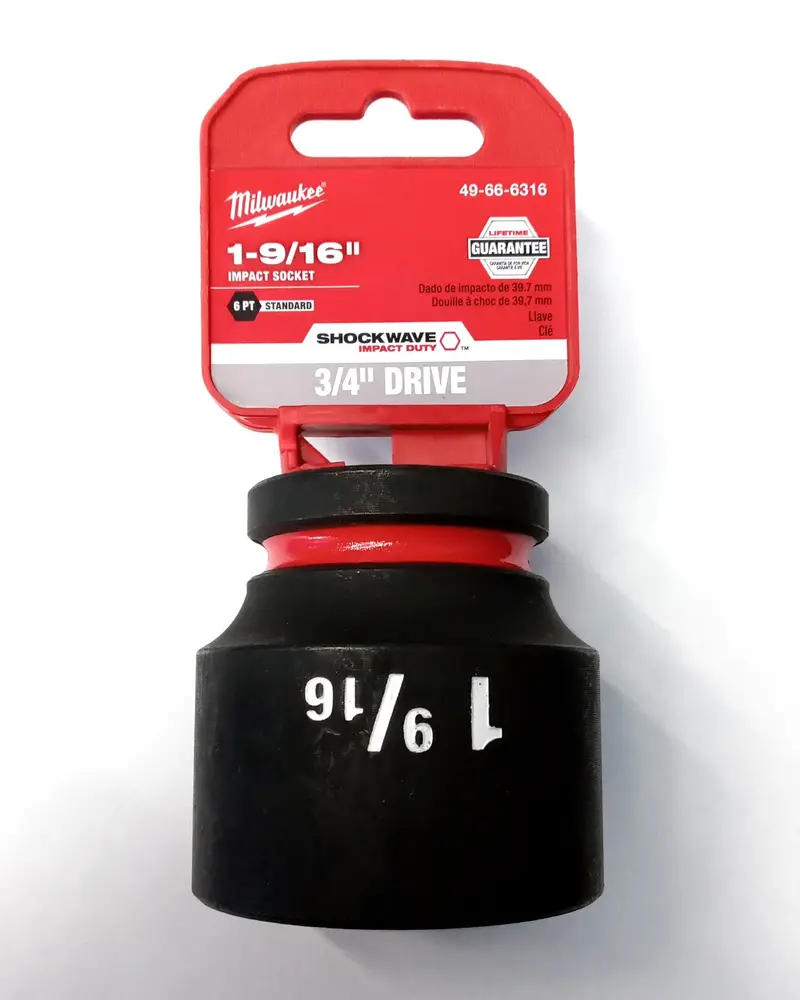 Milwaukee 49-66-6316 3/4″ Drive 1-9/16″ Standard Impact Socket – 6-Point