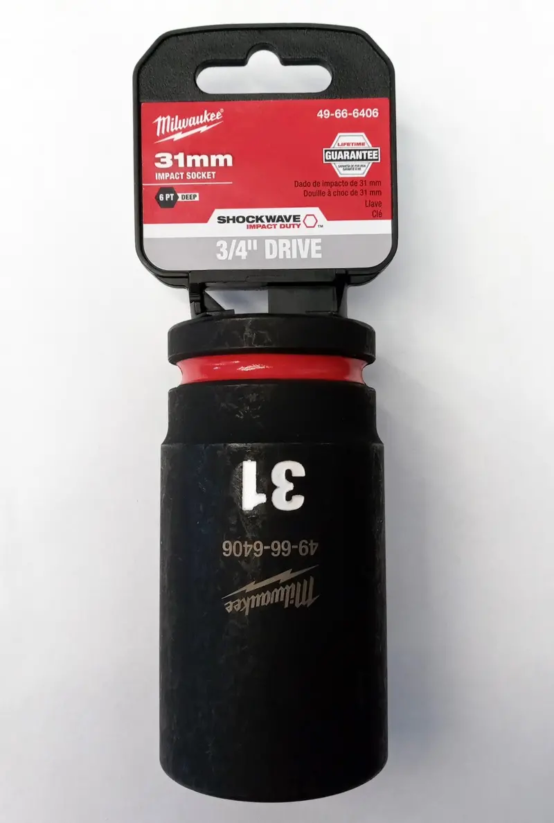 Milwaukee 49-66-6406 3/4″ Drive 31mm Deep Impact Socket – Heavy-Duty 6-Point