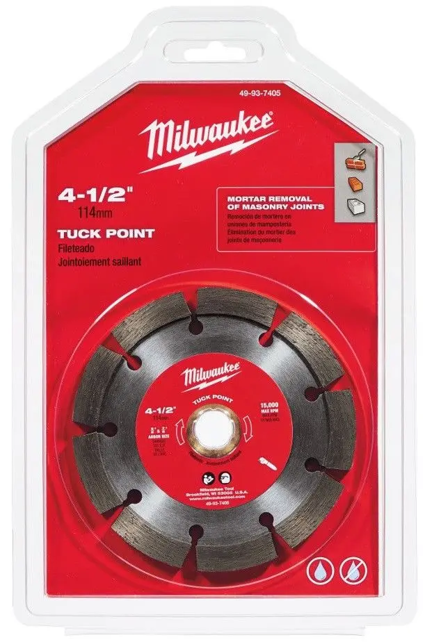 Milwaukee 49-93-7405 Tuck Point Segmented Angle Grinder Blade — 4-1/2″