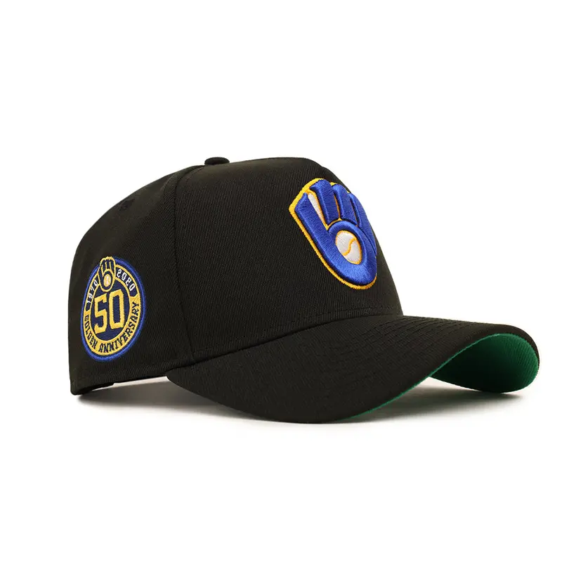 Milwaukee Brewers 50-Year Legacy Black 9Forty A-Frame Snapback