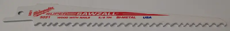 Milwaukee Super Sawzall Blade – 6″ x 5/8 TPI Bi-Metal for Wood & Nails