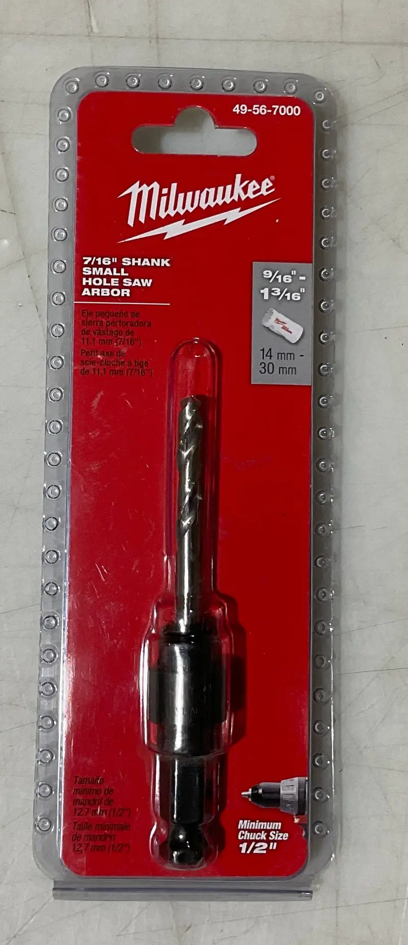 Milwaukee Threaded Arbor for Hole Saws – 7/16-Inch Shank, Compatible with Wood & Metal Applications