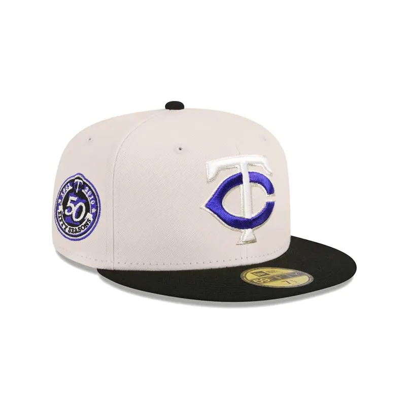 Minnesota Twins Stone Black 50th Anniversary Fitted Baseball Cap
