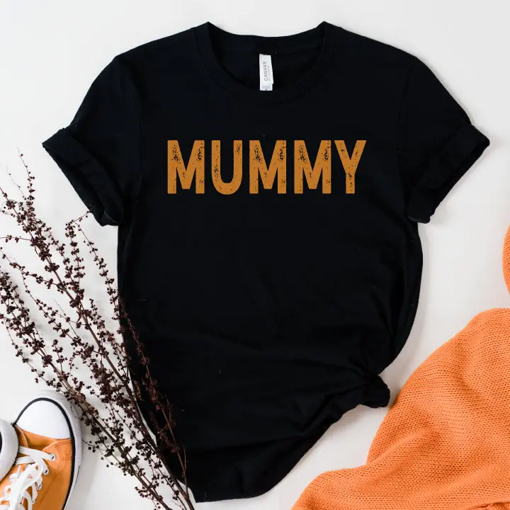 ‘Mummy in Orange’ Spooky Season T-Shirt