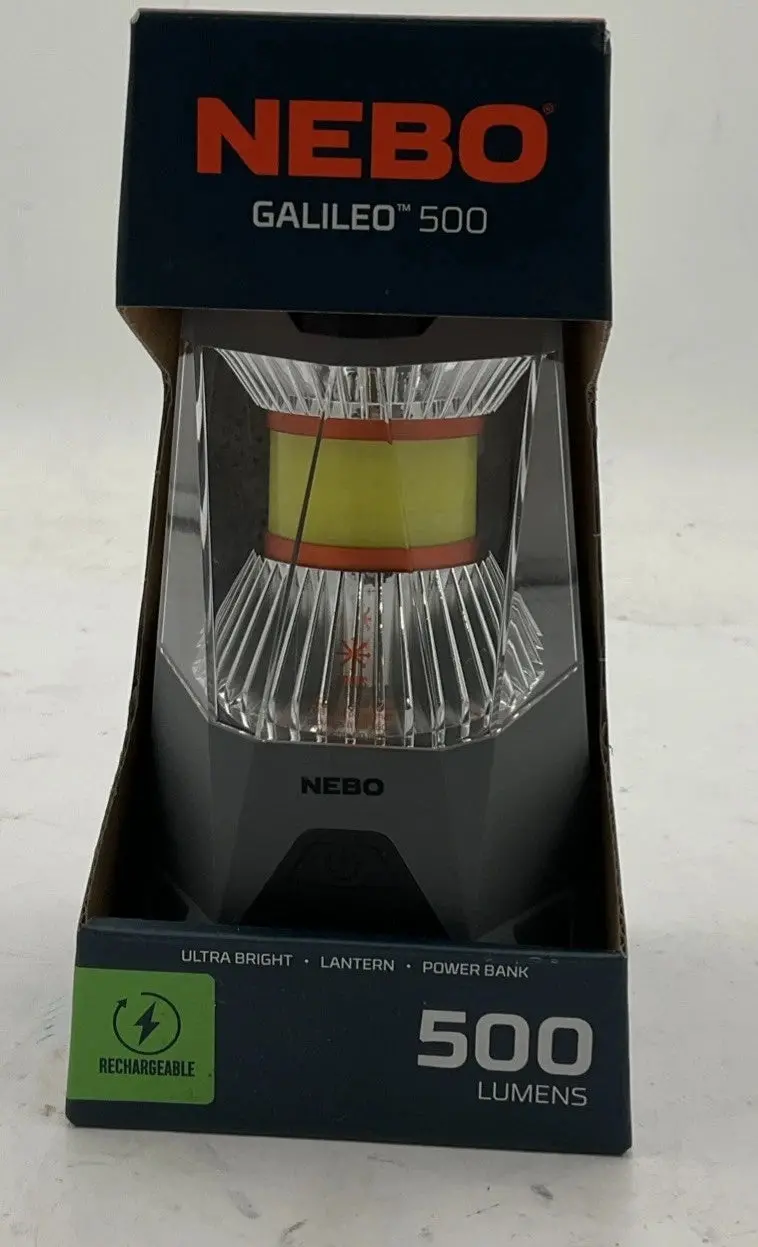 NEBO Galileo NEB Lantern – 500-Lumen Rechargeable, Dimmable, Built-in Power Bank