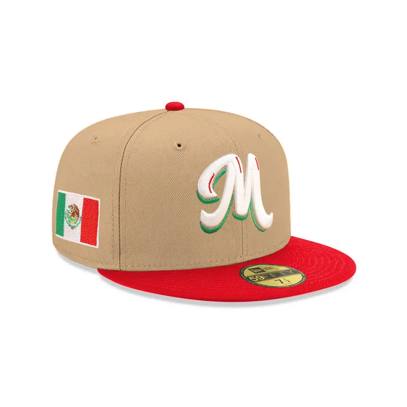 New Era Mexico Serie del Caribe Mexican Flag Camel & Red 59Fifty Fitted Cap