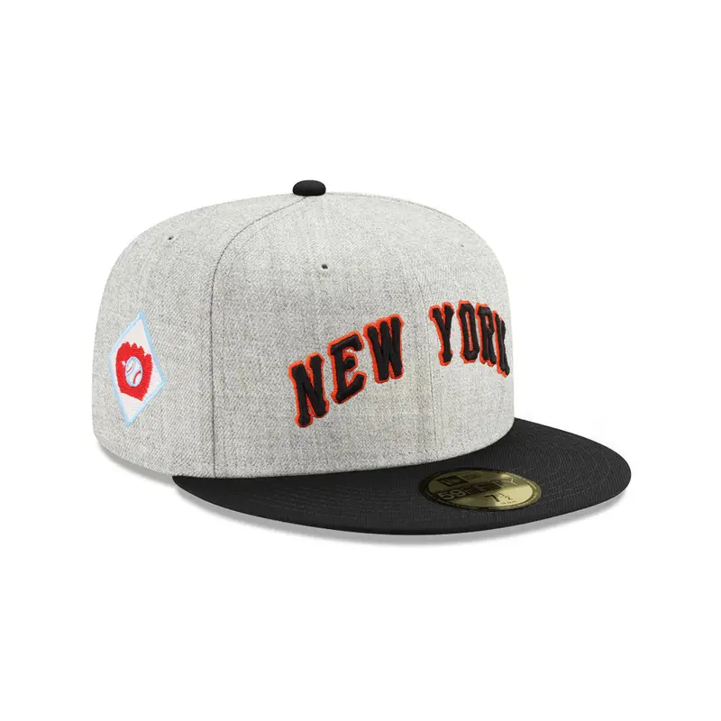 New York Giants Cooperstown Heather Gray & Black Glove-Themed 59Fifty Fitted Hat