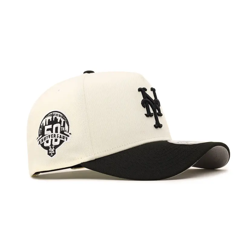 New York Mets 50th Anniversary Chrome-Black Two-Tone 9Forty A-Frame Snapback